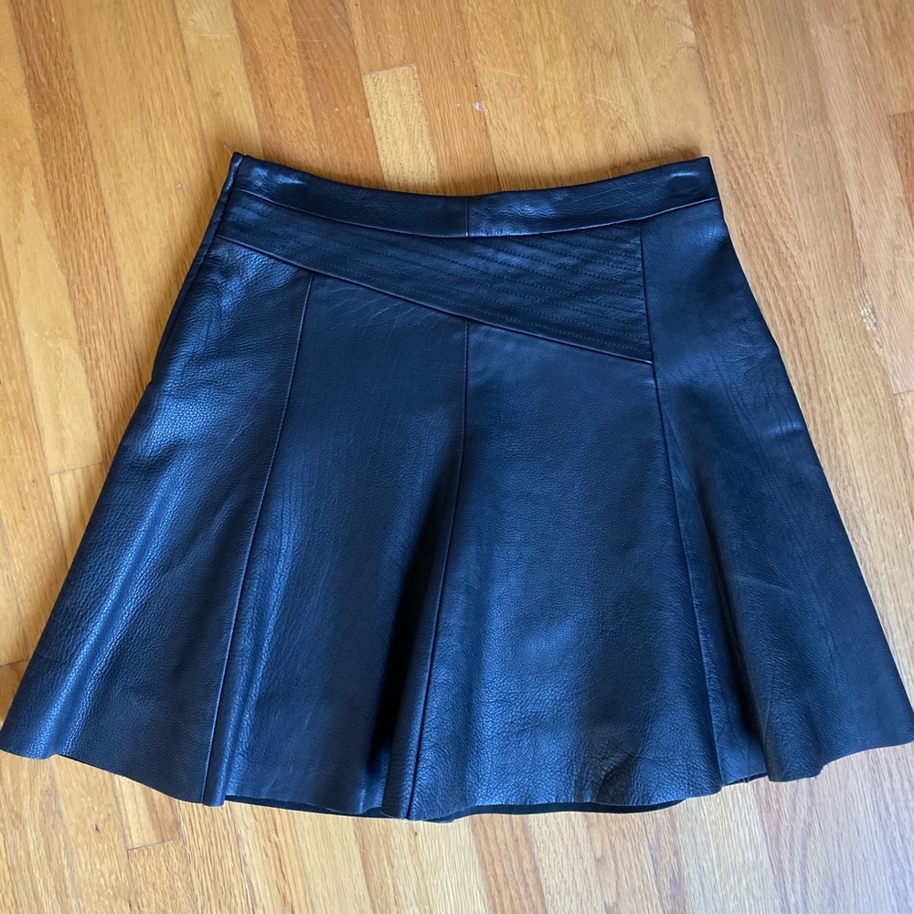 leather a-line skirt
